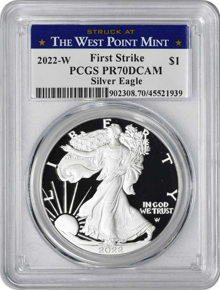 2022-W American Silver Eagle PR70DCAM Proof Coin PCGS West Point (1 of 2)