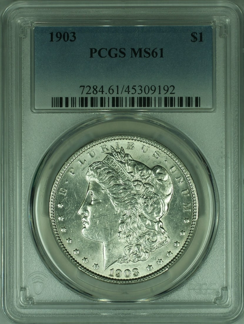 1903 Morgan Silver Dollar Coin PCGS MS61 Uncirculated Silver (1 of 2)