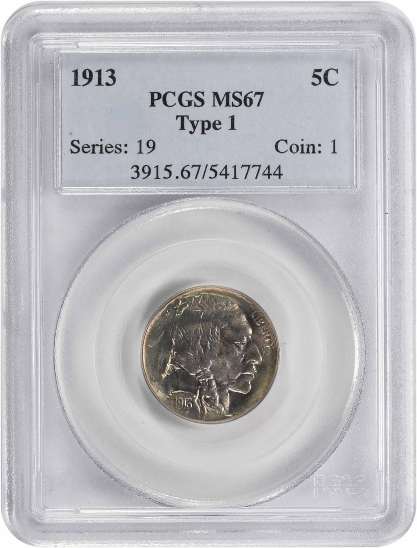 1913 Buffalo Nickel Type I MS67 PCGS Uncirculated Coin (1 of 4)