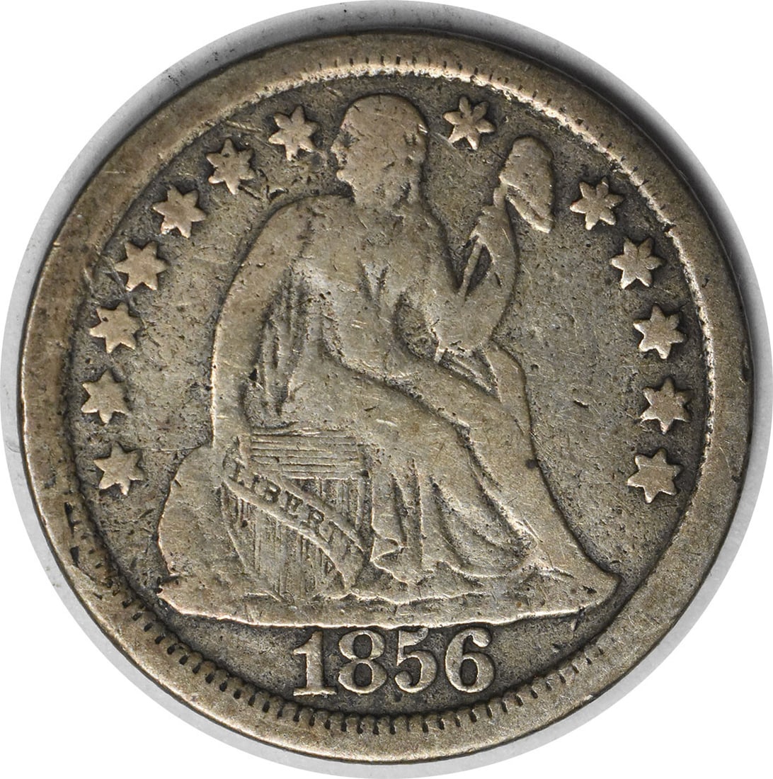 1856 Liberty Seated Silver Dime Large Date 10C Uncertified (1 of 2)