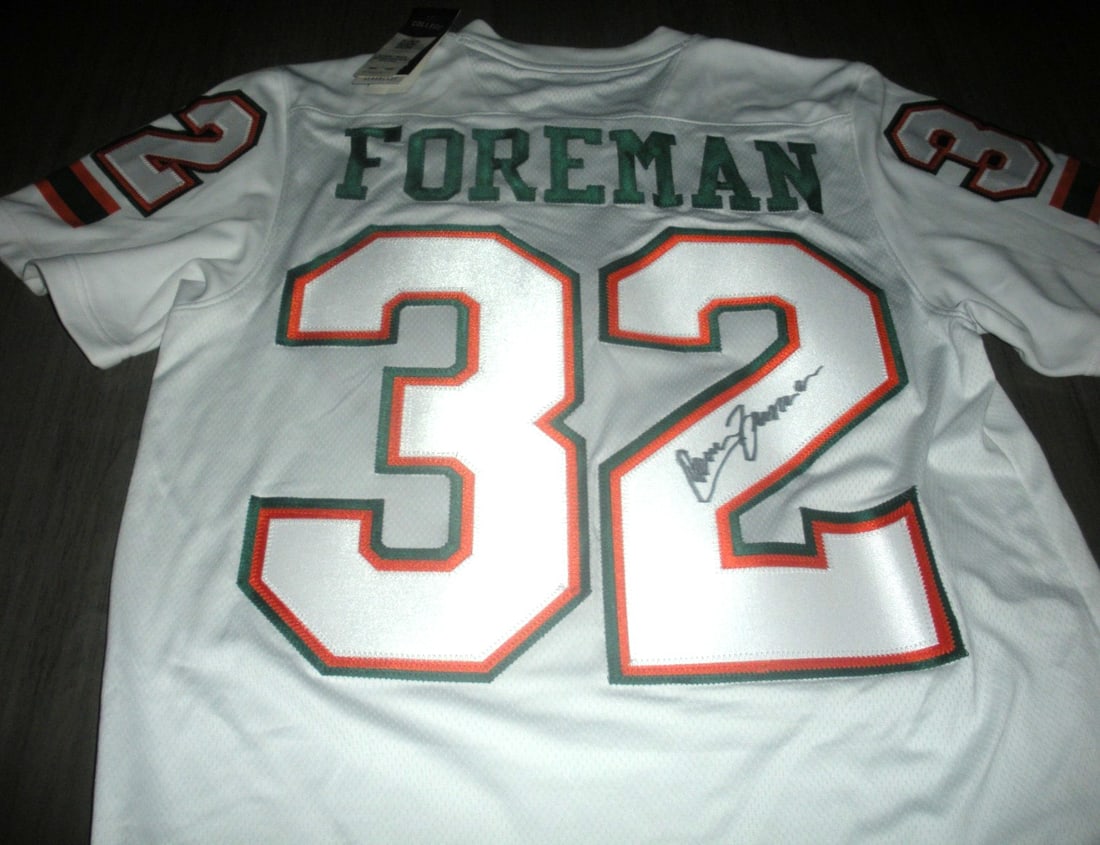Chuck Foreman Miami Hurricanes Signed Adidas Jersey with COA (1 of 2)