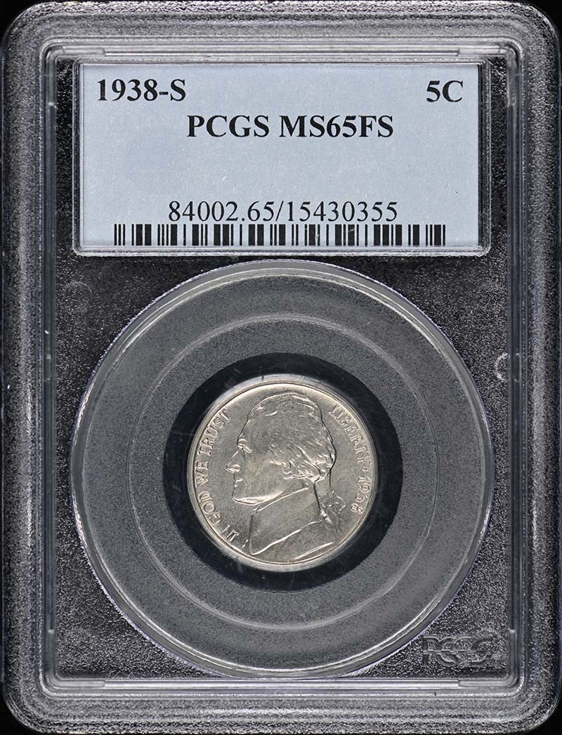 1938-S Jefferson Nickel PCGS MS65FS Uncirculated (1 of 2)