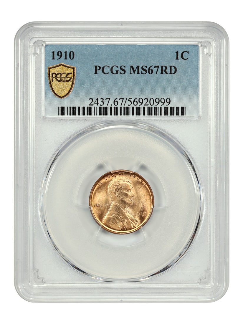 1910 Lincoln Wheat Cent MS67RD PCGS Certified Philadelphia Mint 1C (1 of 4)