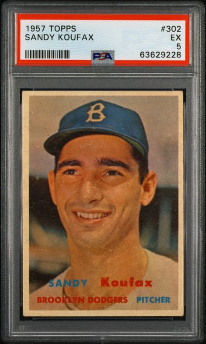1957 Topps Sandy Koufax #302 Baseball Card PSA 5 Authenticated (1 of 2)