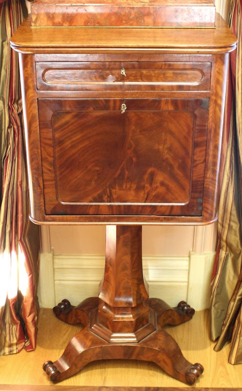 19th Century French Art Nouveau Commode Stand with Drawer: 19th Century French Art Nouveau Commode Stand with Drawer Discover this exquisite 19th-century French commode stand, a true representation of Art Nouveau style. This original piece features a beautifu