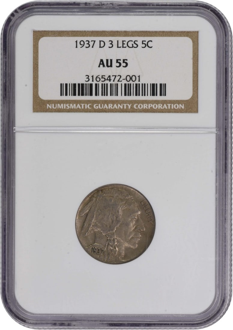 1937-D Buffalo Nickel AU55 NGC Certified Coin (1 of 4)