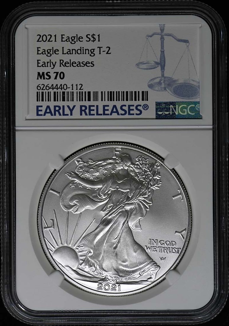 2021 Eagle Landing T-2 S$1 NGC MS70 Certified Coin (1 of 2)