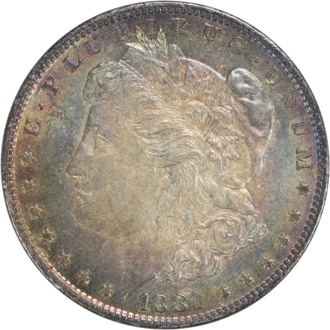 1881-O Morgan Silver Dollar Choice BU Uncertified Toned Coin: 1881-O Morgan Silver Dollar Choice BU Uncertified Toned Coin This 1881-O Morgan Silver Dollar features a beautiful Choice Brilliant Uncirculated (BU) grade, showcasing its exceptional luster and detai