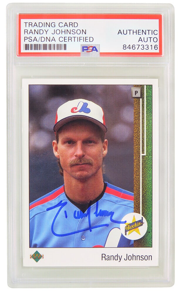 Randy Johnson Signed Expos 1989 Upper Deck Rookie Card PSA/DNA #25 (1 of 2)