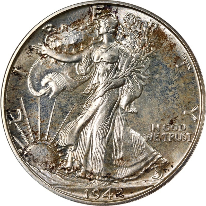 1942 Walking Liberty Half Dollar NGC PF65 Silver Strong Strike: 1942 Walking Liberty Half Dollar NGC PF65 Silver Strong Strike This stunning 1942 Walking Liberty Half showcases exceptional eye appeal with brilliant luster and a strong strike. The coin is certified