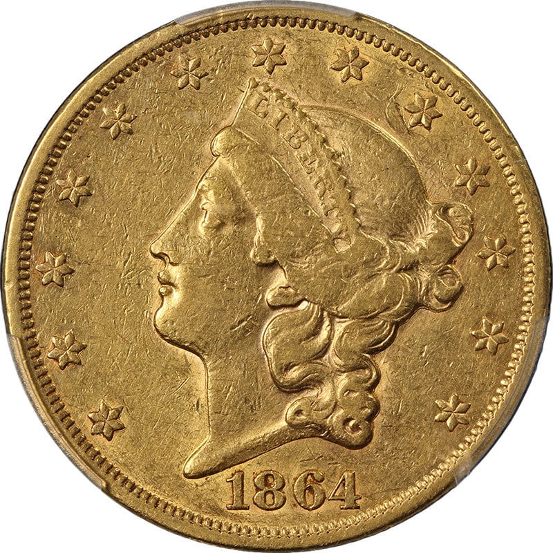 1864-P Liberty Gold $20 PCGS XF Details Key Date Coin (1 of 4)