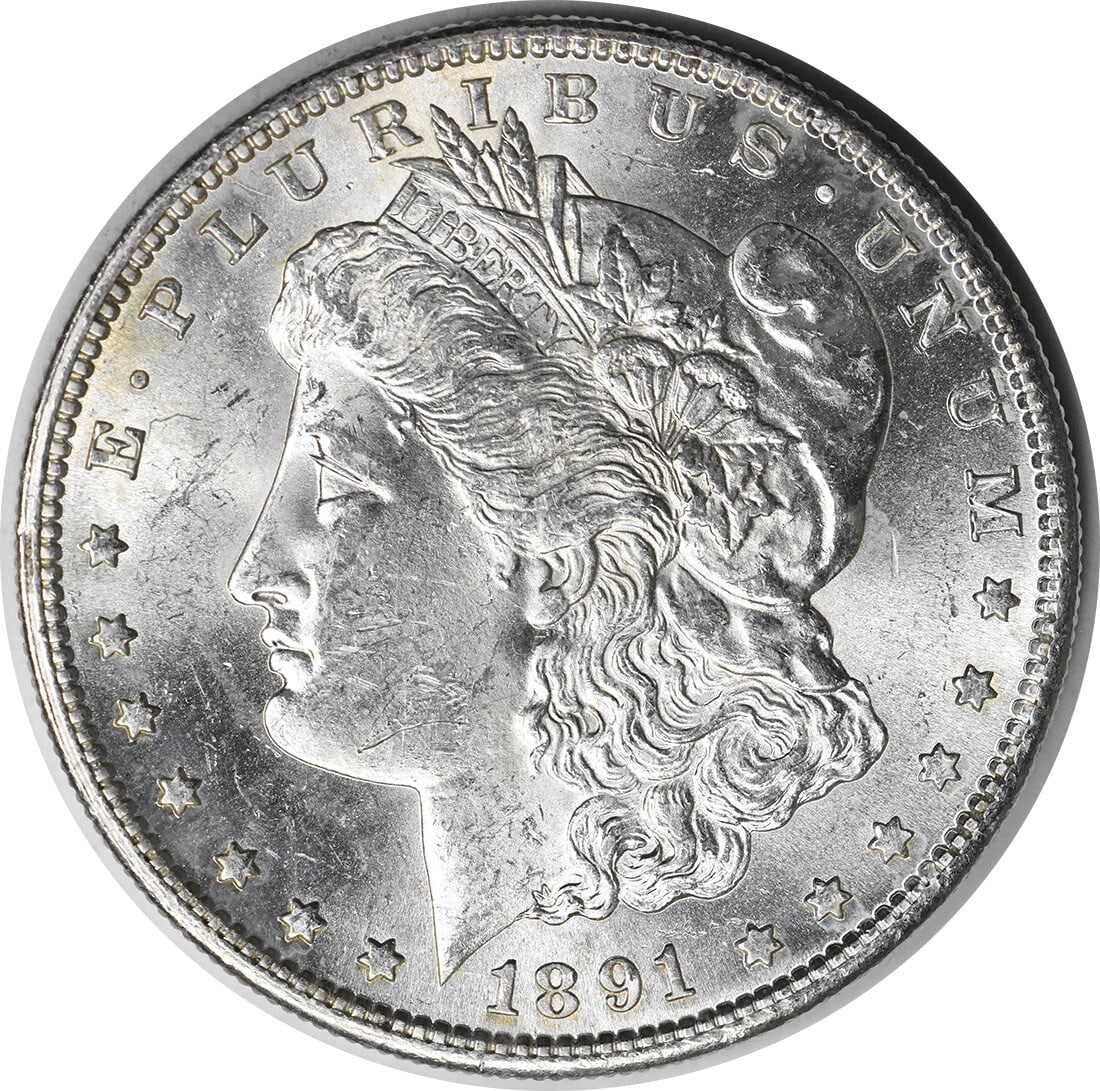 1891-S Morgan Silver Dollar Brilliant Uncirculated Silver Coin (1 of 2)