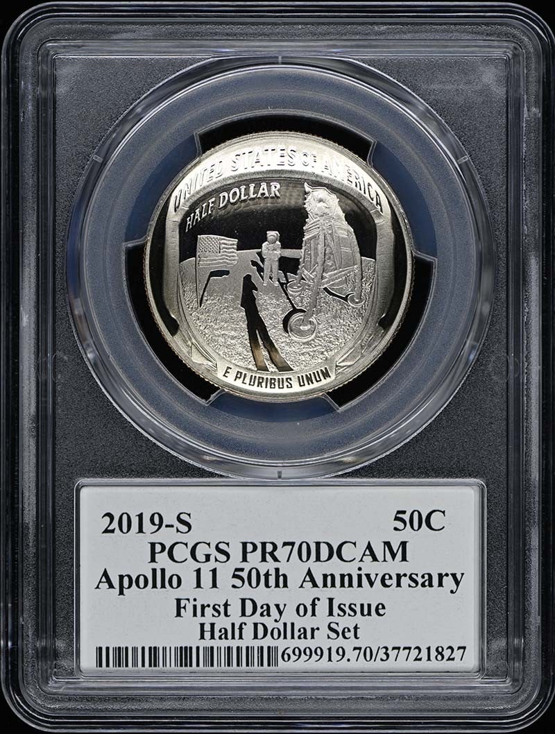 2019 S Apollo 11 50C PR70DCAM Early Release PCGS Coin (1 of 2)