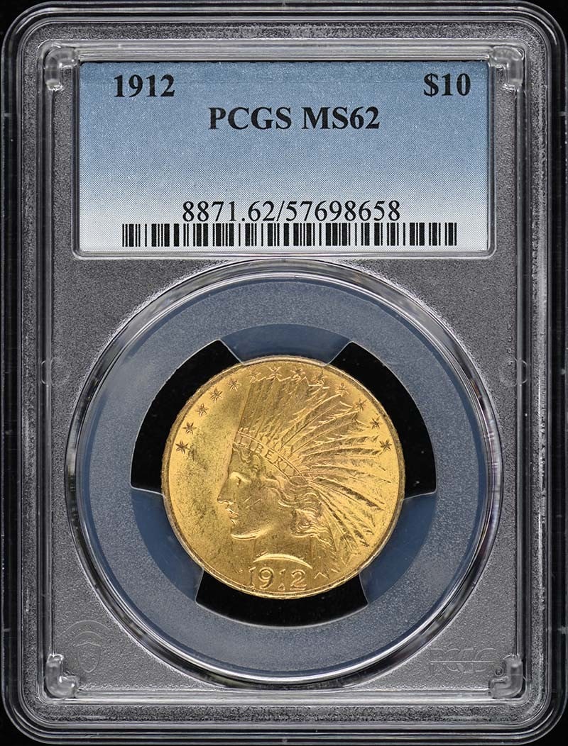 1912 Indian Head $10 Coin PCGS MS62 Uncirculated (1 of 4)
