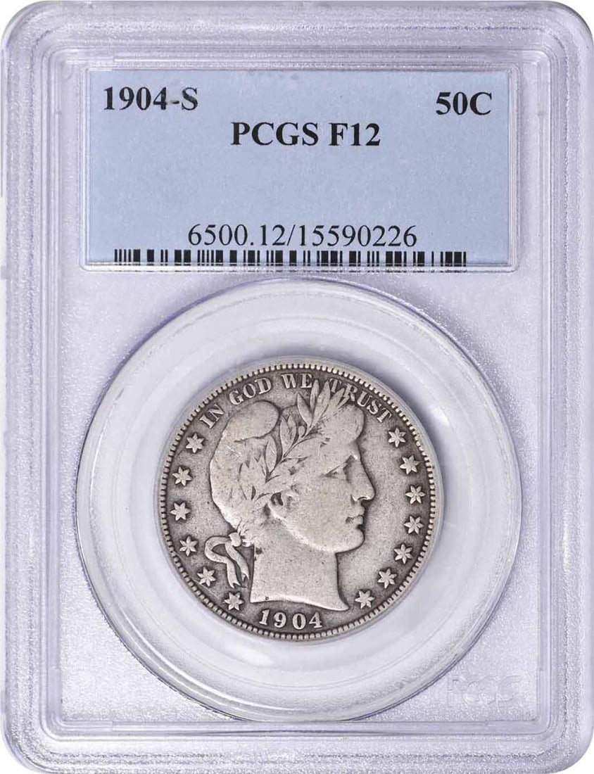 1904-S Barber Half Dollar 50C PCGS Certified Silver Coin (1 of 3)
