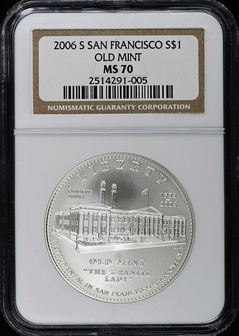 2006 S San Francisco Modern Commemorative S$1 NGC MS70 Coin (1 of 2)