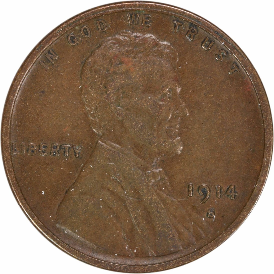 1914-S Lincoln Wheat Cent EF Uncertified Copper Coin (1 of 2)