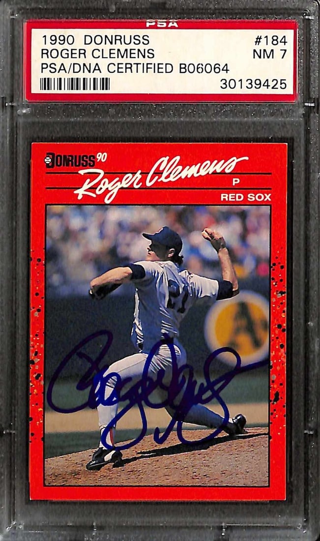 Roger Clemens 1990 Donruss #184 Autographed Card PSA/DNA NM 7 (1 of 1)