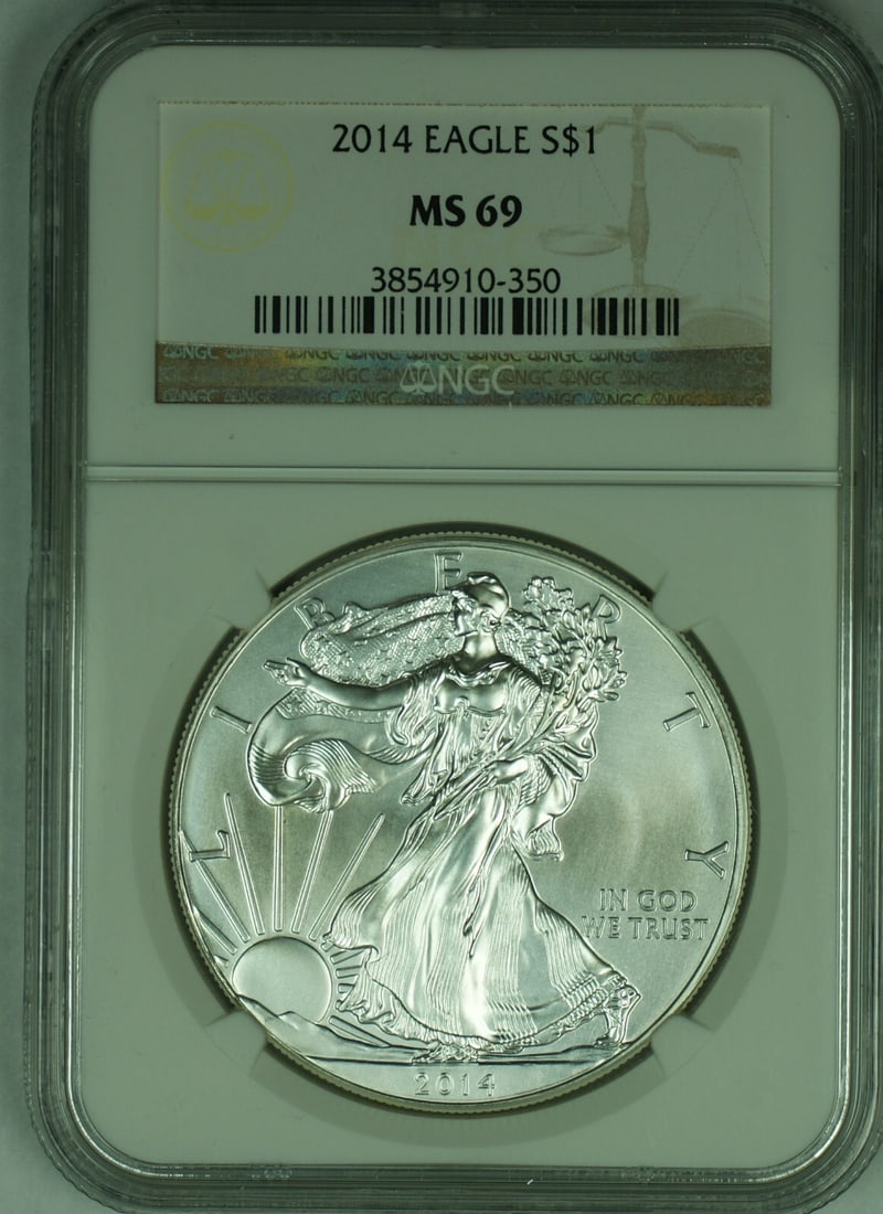 2014 American Silver Eagle $1 Coin NGC MS69 Uncirculated (1 of 2)