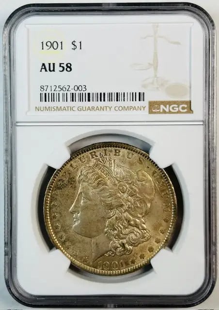 1901 Morgan Silver Dollar NGC AU58 Certified Coin (1 of 2)