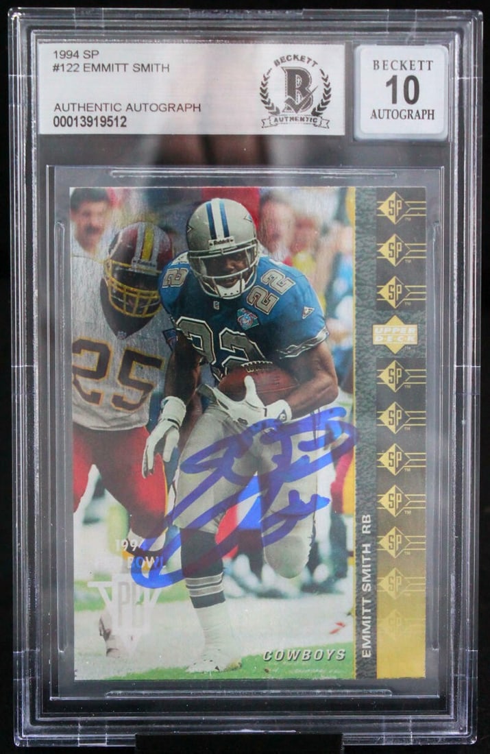 1994 SP Emmitt Smith Autographed Card BGS 10 Dallas Cowboys (1 of 6)