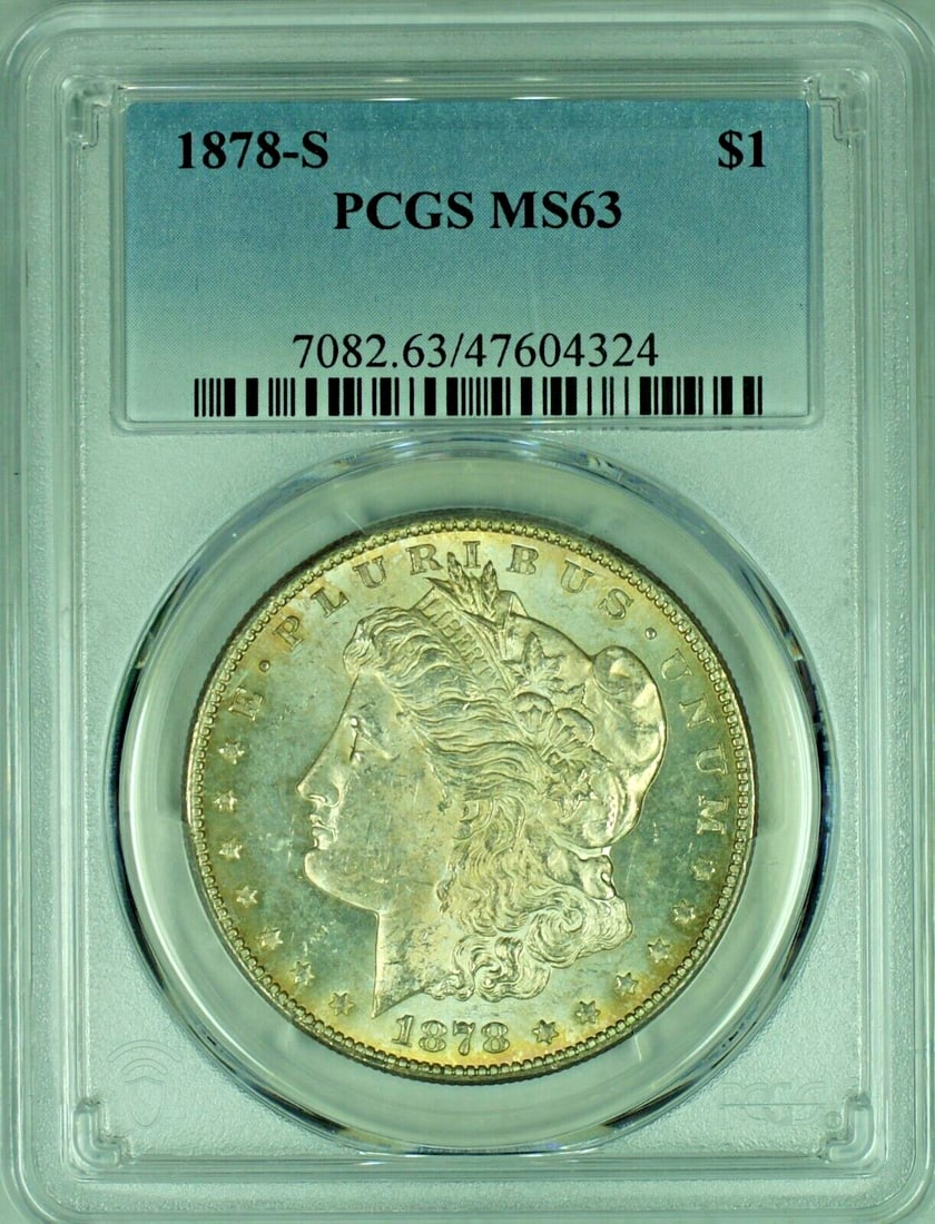 1878-S Morgan Silver Dollar PCGS MS 63 Lightly Toned (1 of 2)