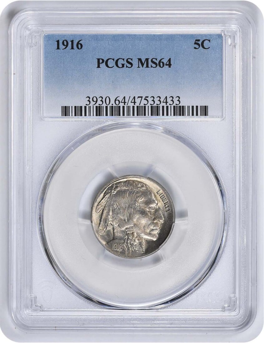 1916-P Buffalo Nickel MS64 Certified by PCGS (1 of 3)