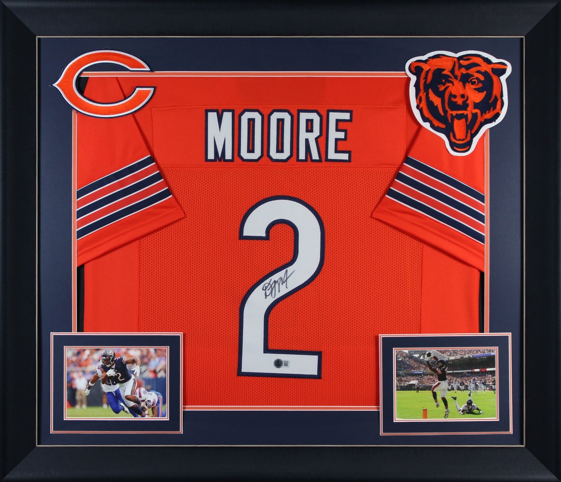 D.J. Moore Signed Orange Pro Style Framed Jersey Chicago Bears BAS Witnessed (1 of 2)