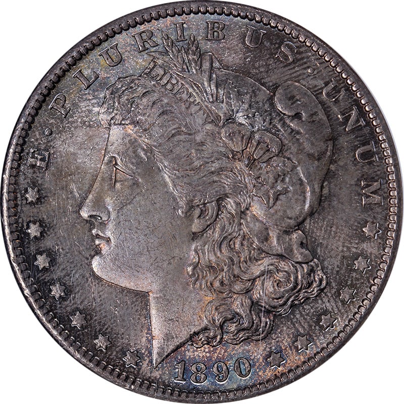 1890-S Morgan Silver Dollar NGC MS63 Stunning Toning and Strong Strike (1 of 4)