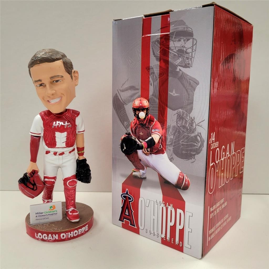 Logan O'Hoppe Signed Angels Bobblehead BAS Authenticated (1 of 5)