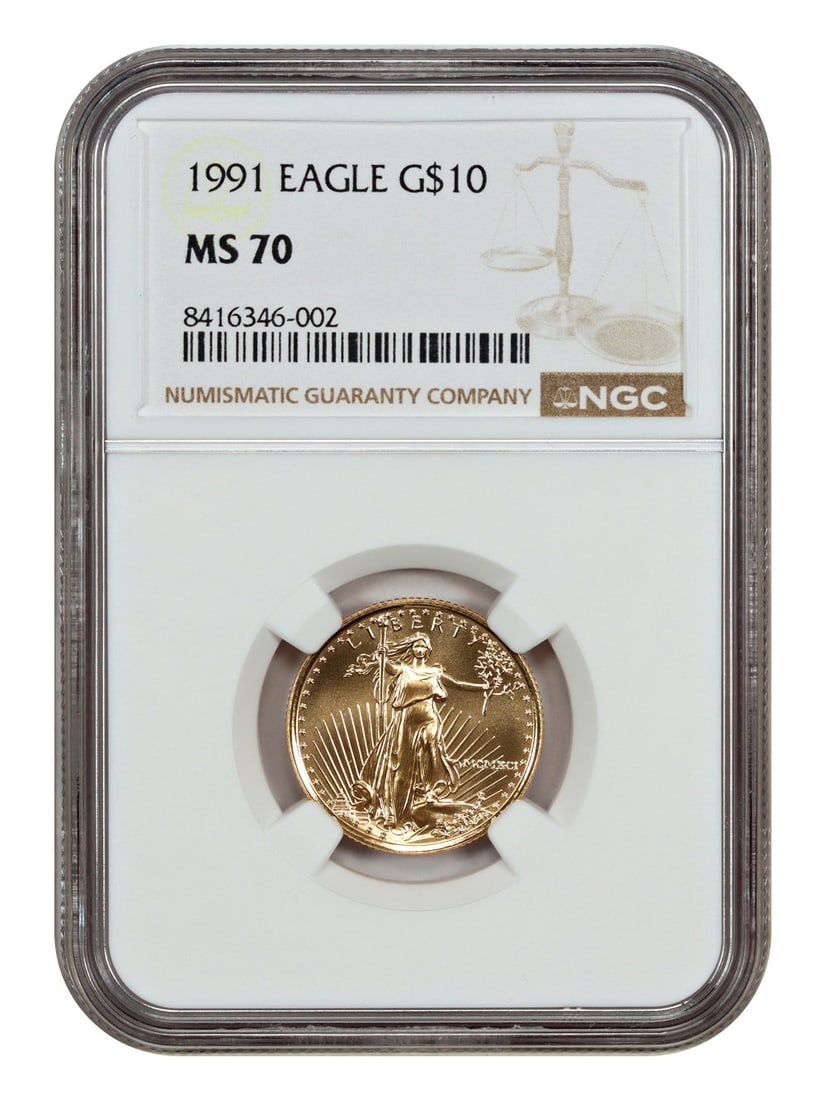 1991 $10 Gold Eagle NGC MS70 Uncirculated Bullion Coin (1 of 4)