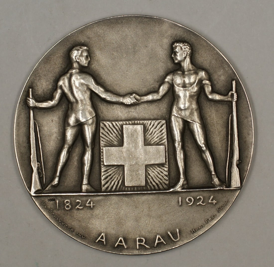 1924 Silver Swiss Shooting Medal Aragau-Aarau Uncertified (1 of 2)