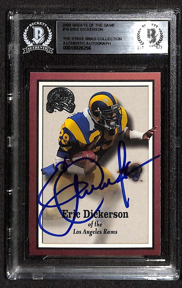 Eric Dickerson Signed 2000 Greats of the Game #19 Card Beckett Authenticated (1 of 1)