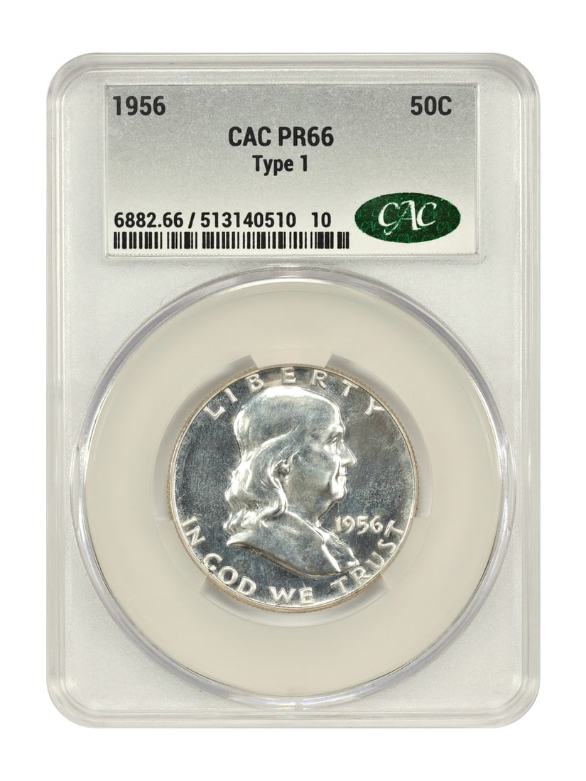 1956 Franklin Half Dollar 50C CACG PR66 Type 1 Uncirculated (1 of 6)