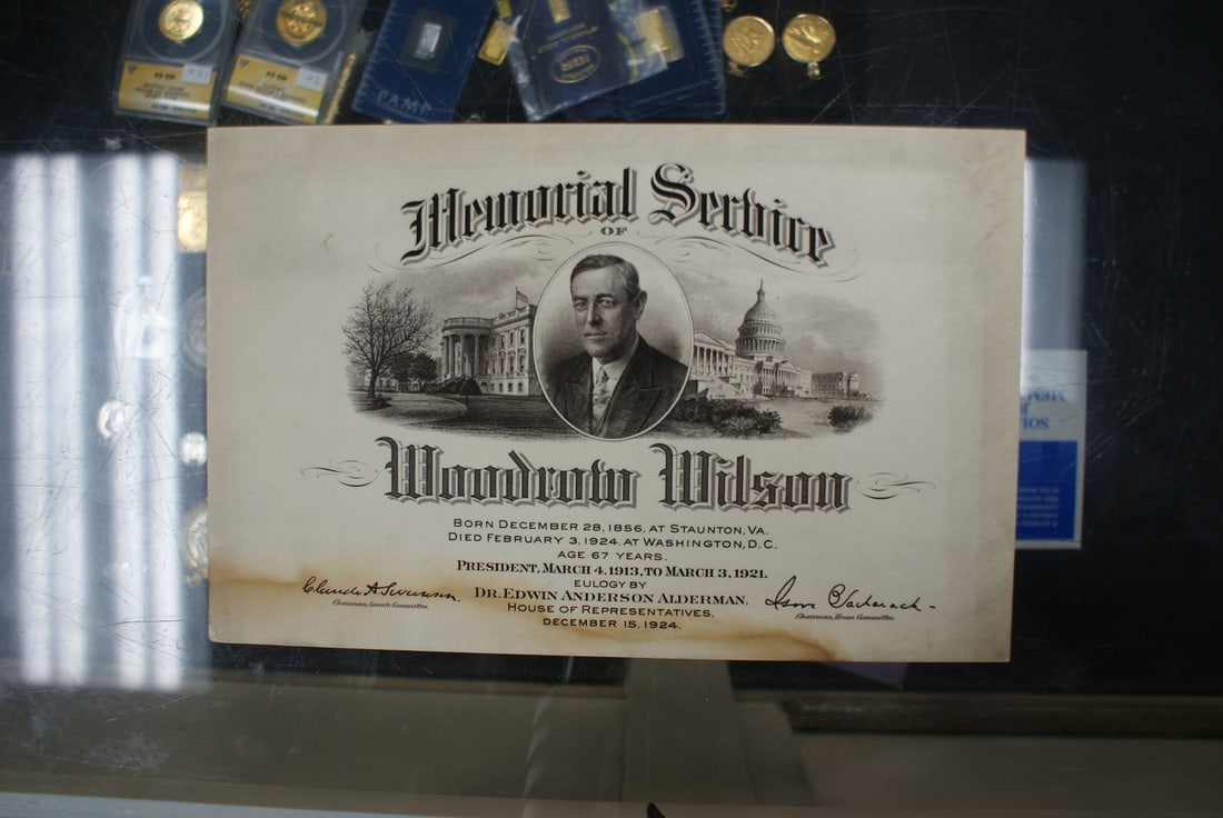 1924B Woodrow Wilson Memorial Historical Card (1 of 3)