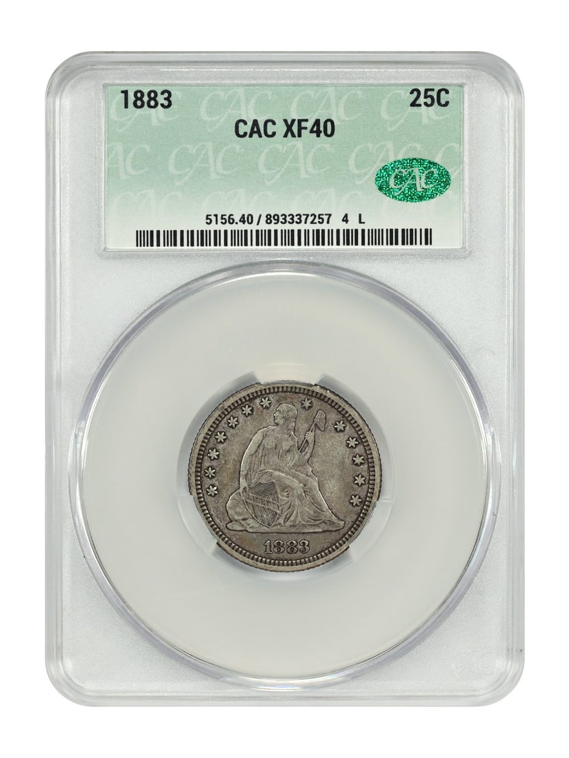 1883 Liberty Seated Quarter 25C CACG XF40 Certified Coin (1 of 4)