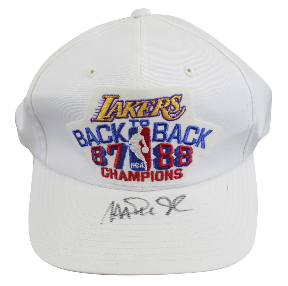 Magic Johnson Signed Lakers 1987-1988 NBA Champions Hat BAS Authenticated (1 of 7)