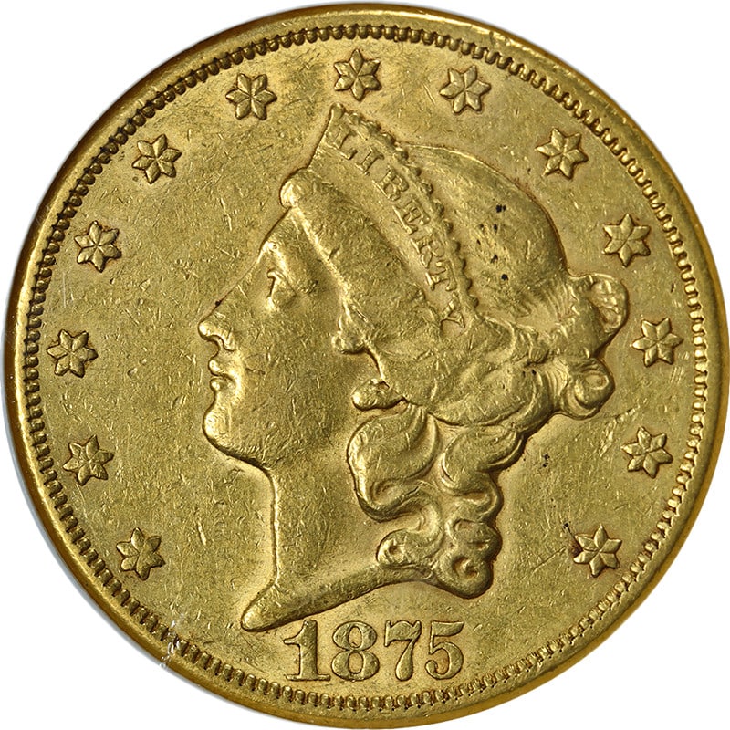 NGC AU53 1875-CC Liberty $20 Gold Coin Key Date Carson City (1 of 4)
