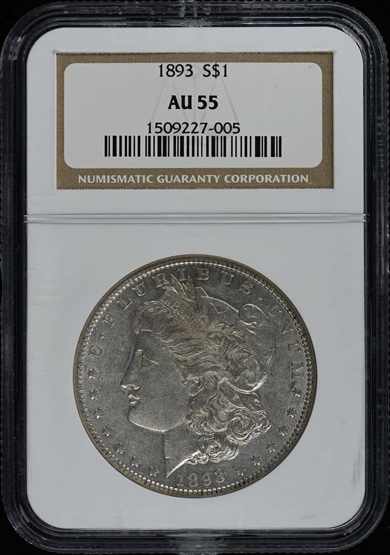 1893 Morgan Dollar S$1 NGC AU55 Certified Coin (1 of 4)