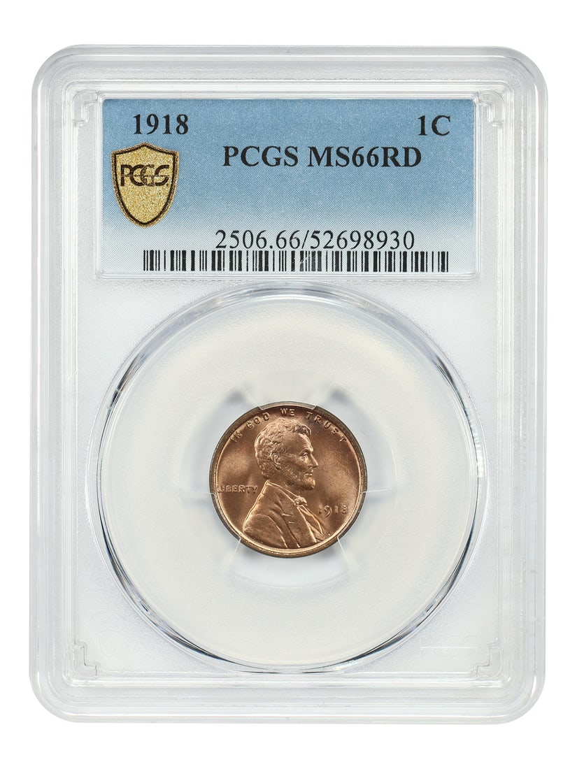 1918 Lincoln Wheat Cent PCGS MS66RD Red Uncirculated 1C Coin (1 of 4)