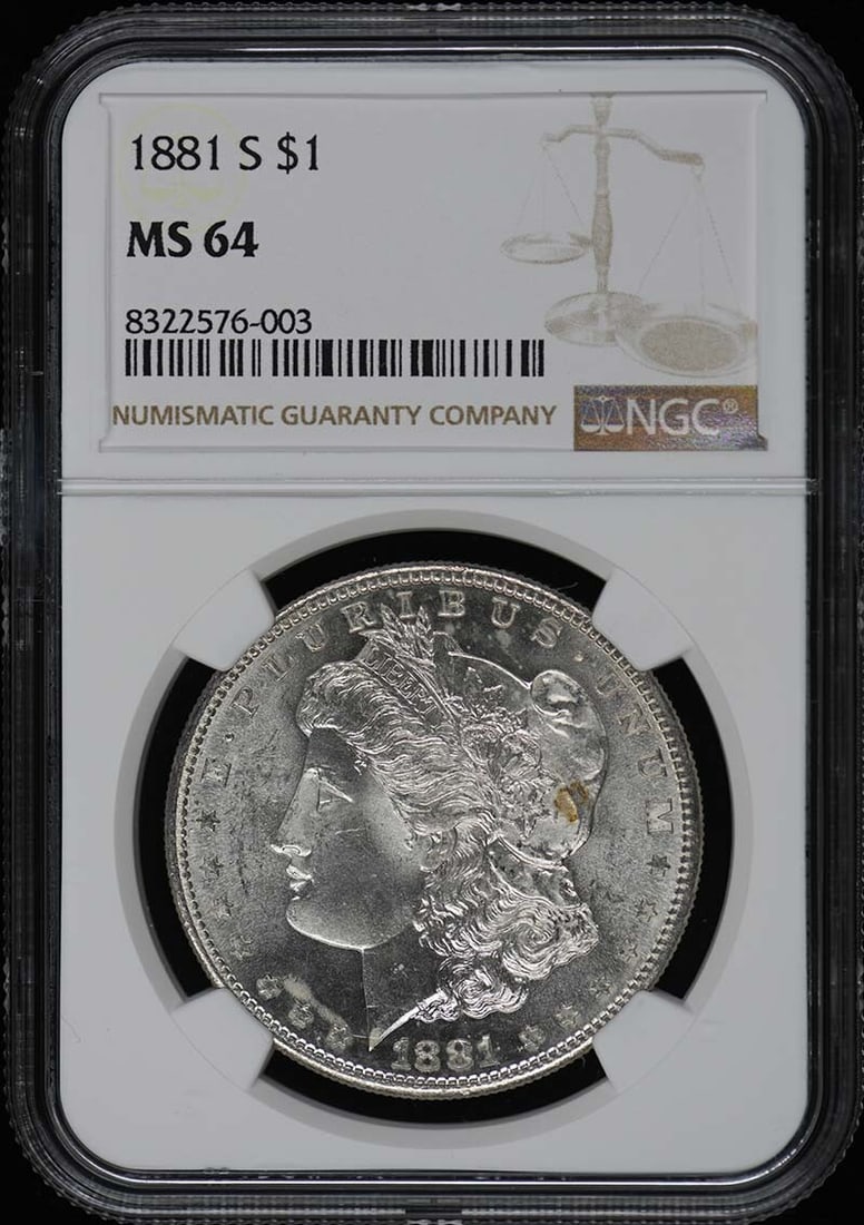 1881-S Morgan Dollar NGC MS64 Uncirculated Coin (1 of 2)