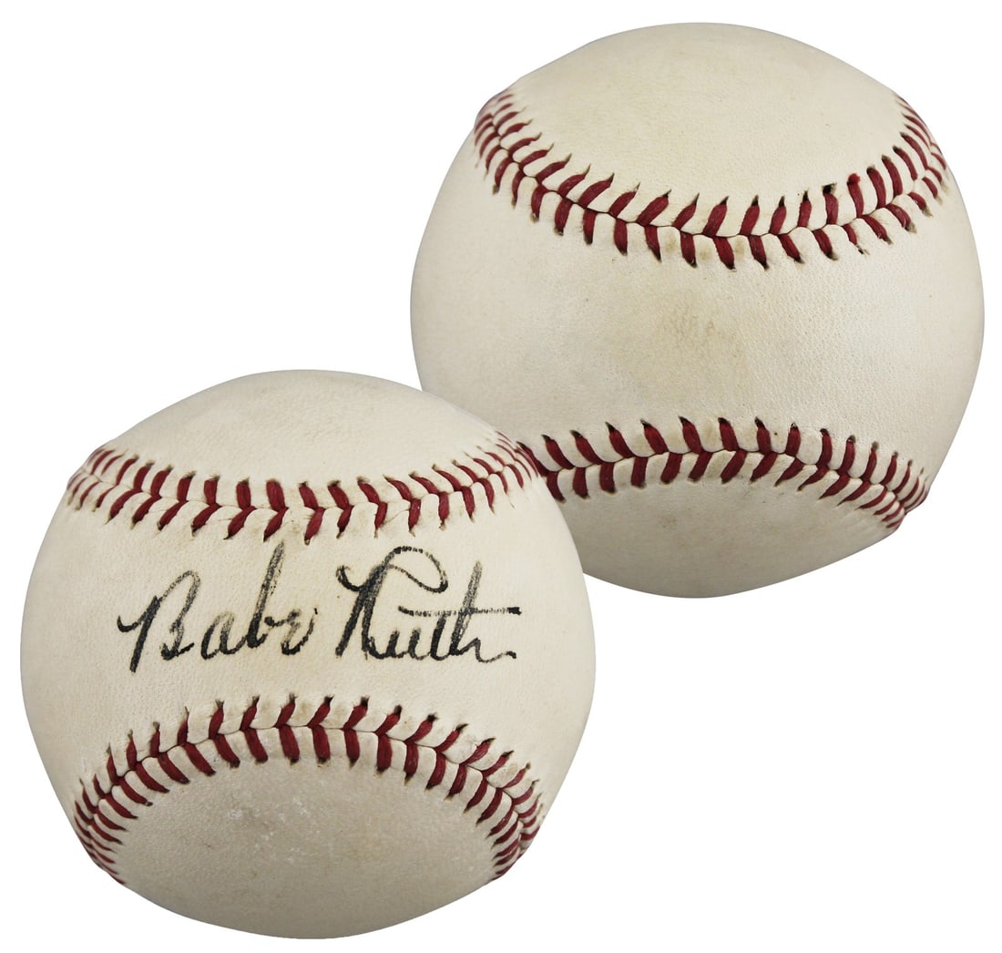 Babe Ruth Signed Baseball PSA/DNA Certified New York Yankees Grade 7.5 (1 of 8)