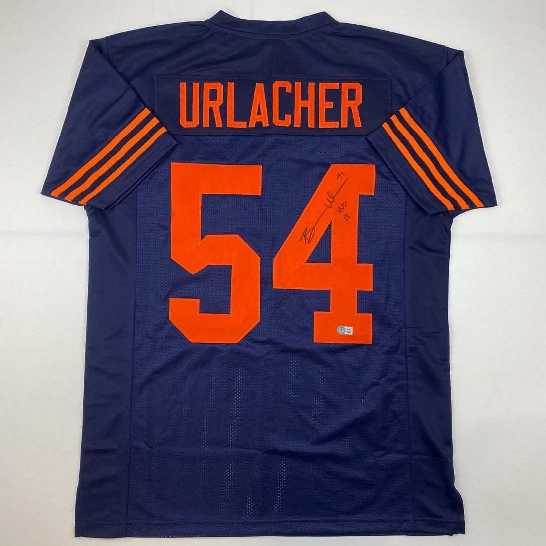 Brian Urlacher Autographed HOF 18 Chicago Blue Retro Jersey Beckett COA (1 of 4)