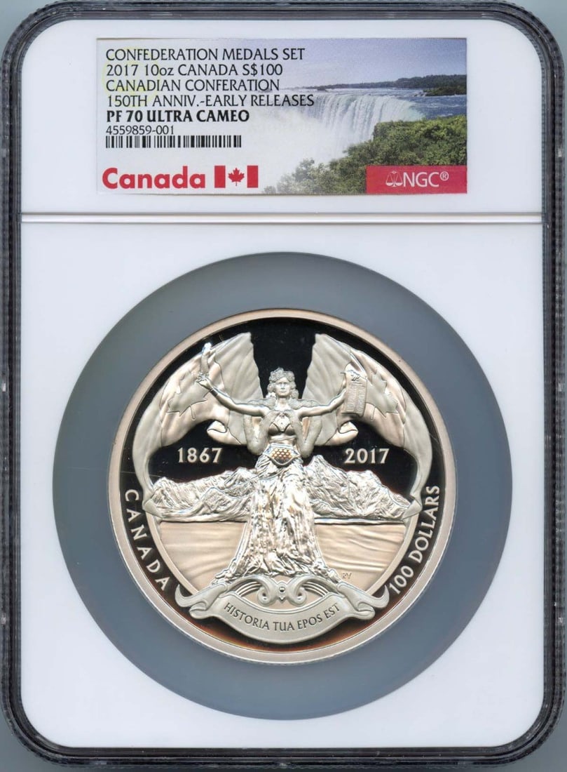 2017 10oz Canadian Confederation 150th Anniversary S$100 NGC PR70DCAM (1 of 2)