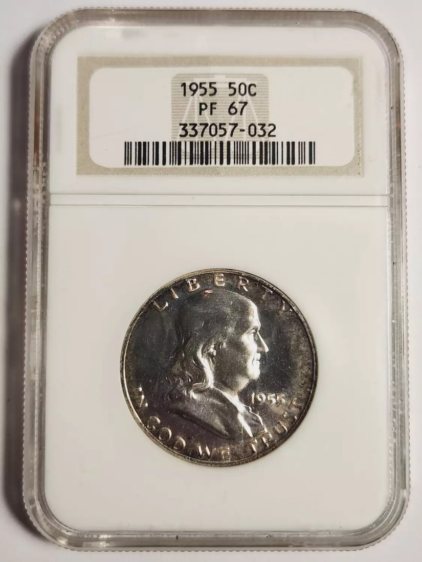 1955 P Franklin Half Dollar NGC PF 67 Silver Proof Coin (1 of 3)
