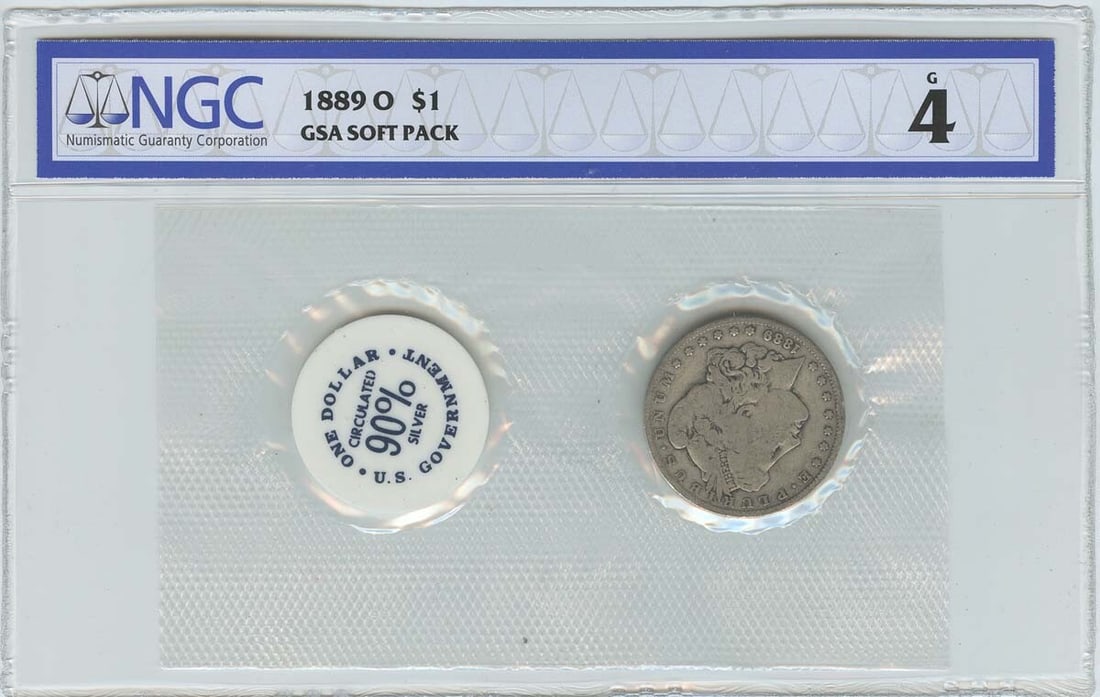1889-O Morgan Dollar GSA Soft Pack NGC G4 Certified Coin (1 of 2)
