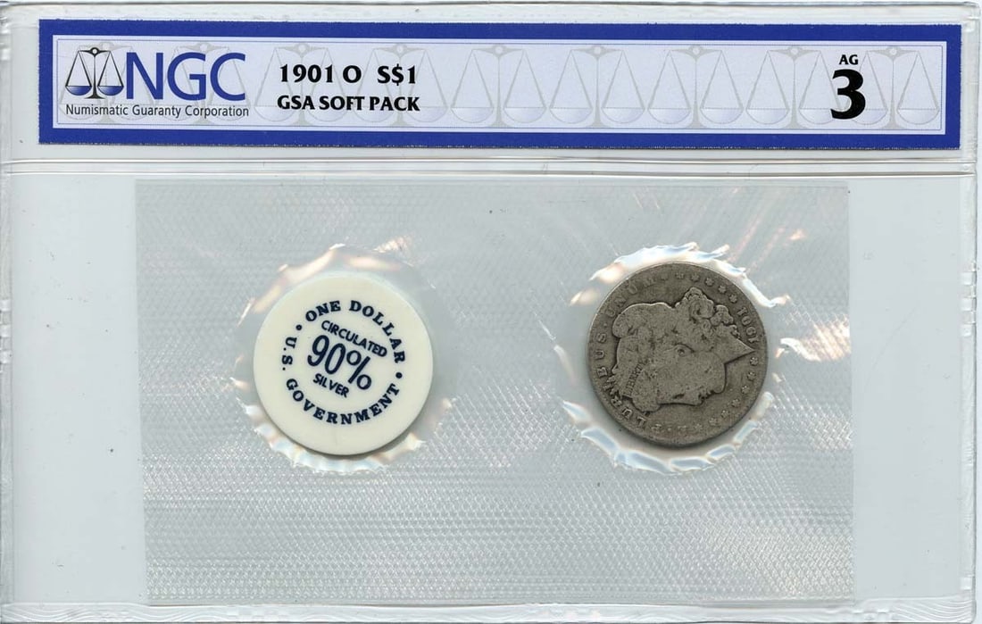 1901-O Morgan Dollar GSA Soft Pack Certified NGC AG3 (1 of 2)