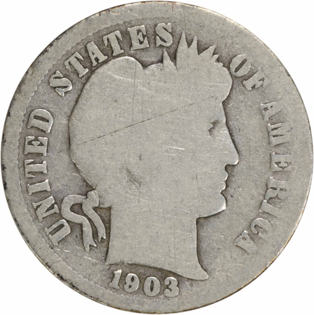 1903-S Barber Dime 10C Uncertified 90% Silver Circulated (1 of 2)