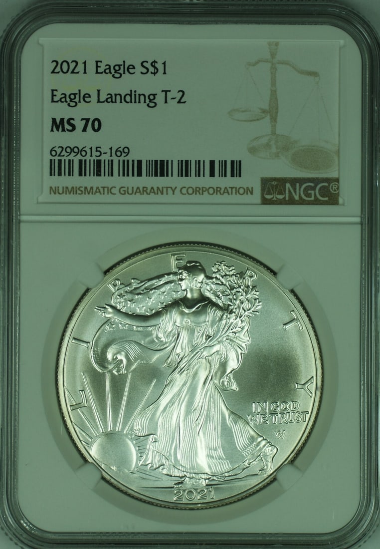 2021 American Silver Eagle $1 NGC MS 70 Brown Label Commemorative (1 of 2)