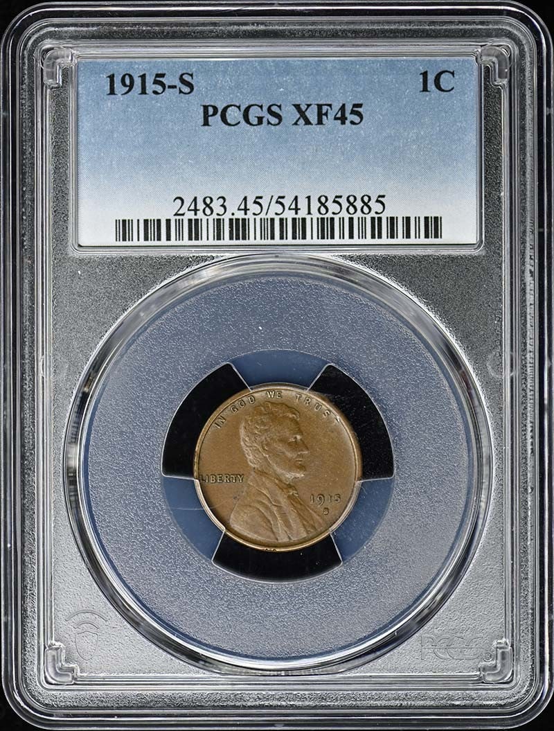 1915-S Lincoln Cent Type 1 Wheat Reverse PCGS XF45BN (1 of 4)